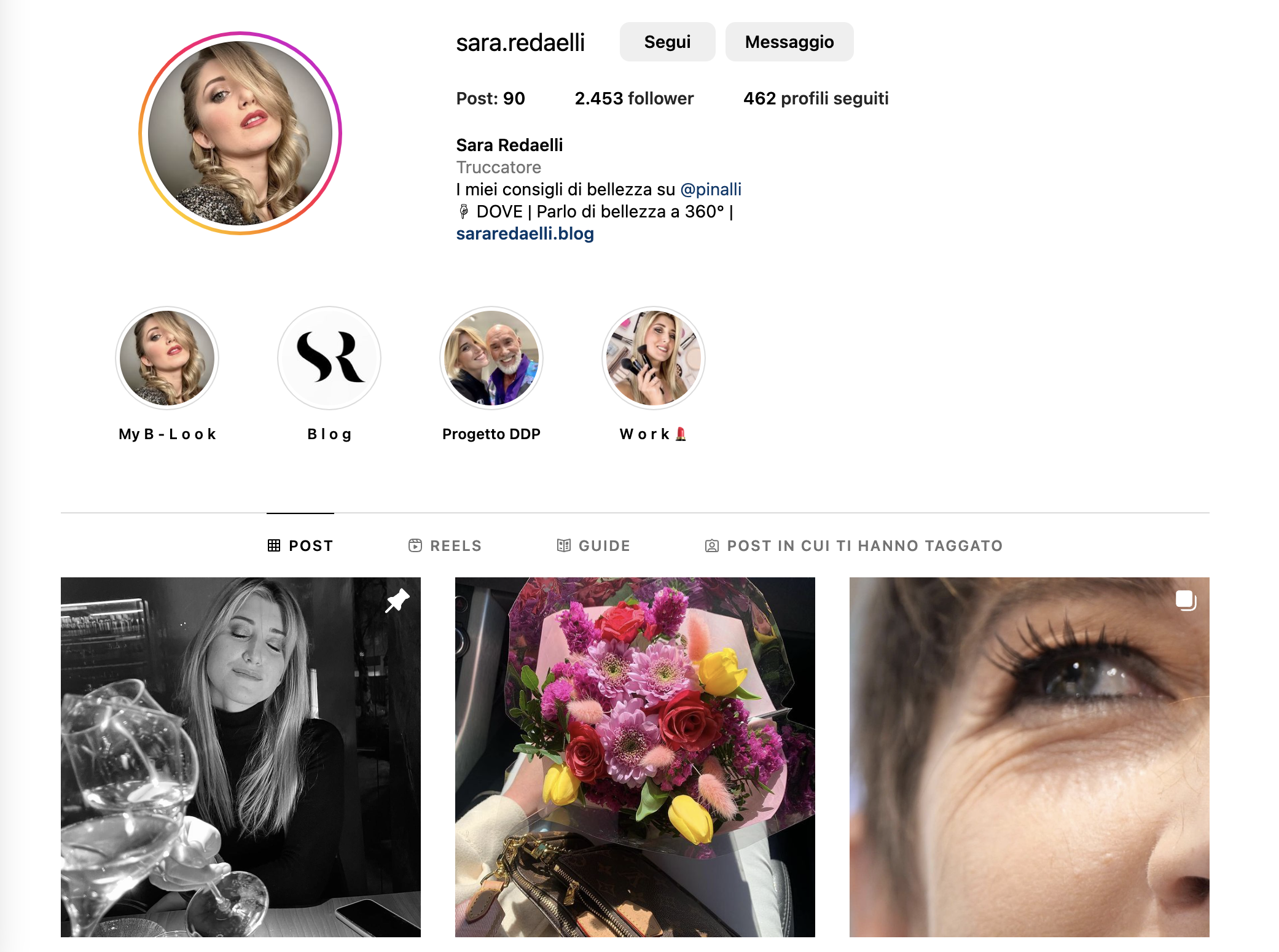 Feed di Instagram di Sara Redaelli Make-up Artist